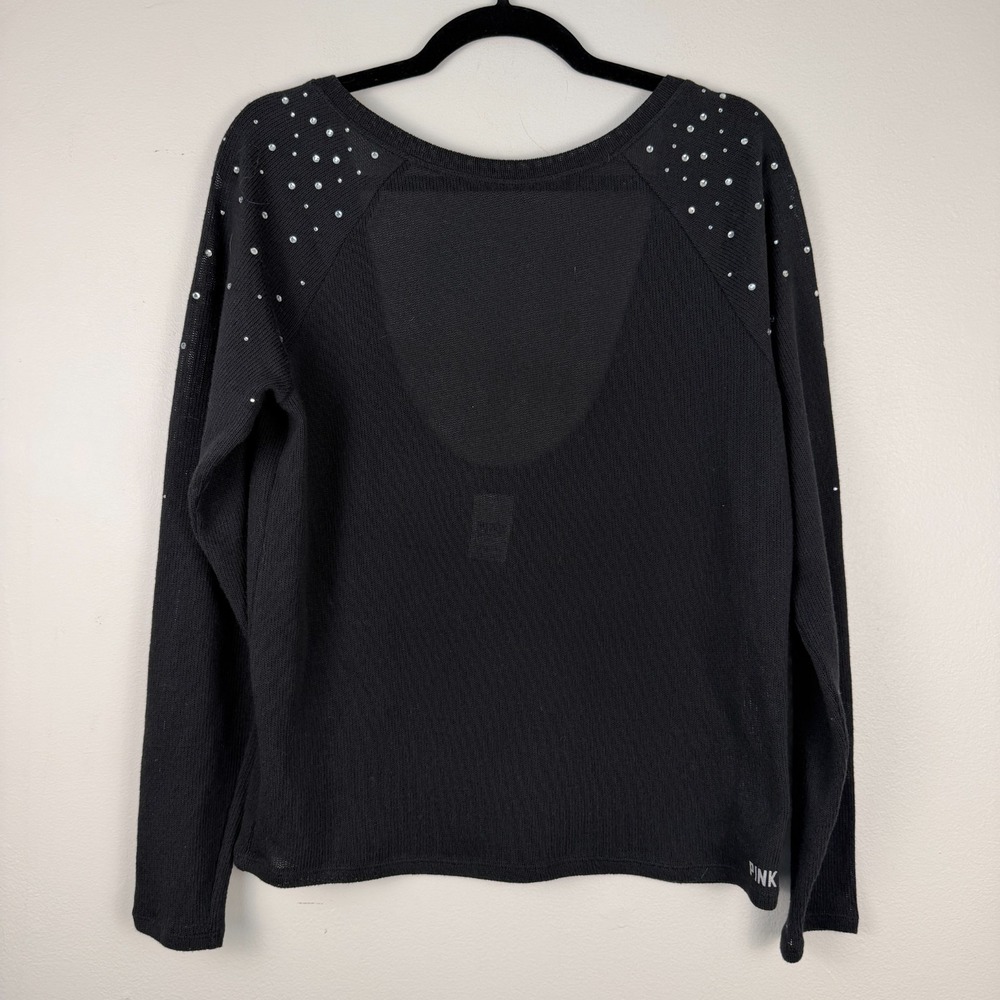 Victoria's‎ Secret Pink Sweater Women's M Knit Raglan Sleeve Rhinestone Detailed